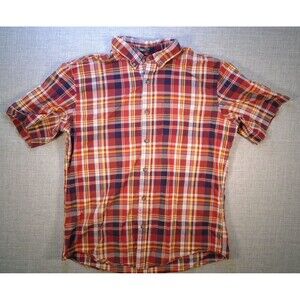 Eddie Bauer Button Up Shirt Men's Large Seaside Plaid Classic Fit Cotton